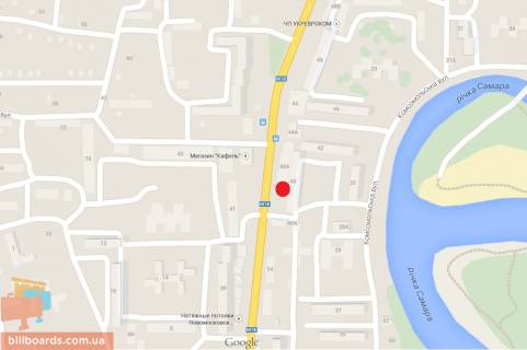 Билборд B в Самар (Новомосковск) Гетьманська вул. (Бивш.Советская вул.), 40а схема
