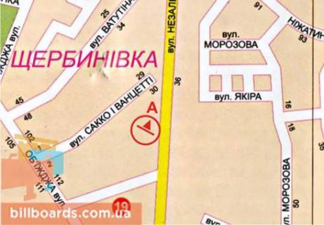 Білборд, Бігборд (Борд)  A у Ніжині, 3x6  Незалежності вул., 25 схема