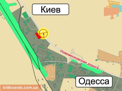 Білборд, Бігборд (Борд)  A у Одесі Київське шосе (Ленінградське шосе), Автодом Одеса, автосалон Mercedes-Вenz схема