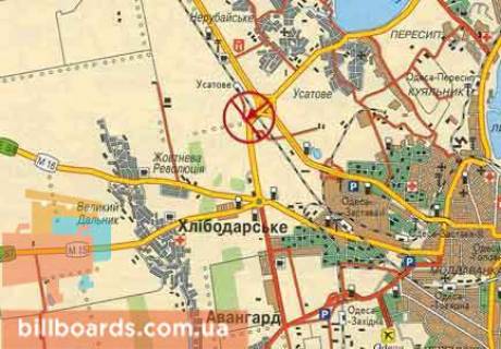 Билборд A в Одессе Об'їзна дорога, Конюшиновий міст, біля АЗС "Amic", в сторону Тираспольського шосе схема