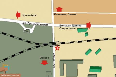 Білборд, Бігборд (Борд)  A у Одесі Черноморск / Победы ул., 1 схема