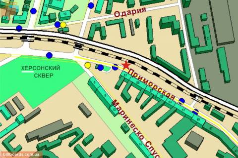 Билборд B в Одессе Приморская ул., 59 схема