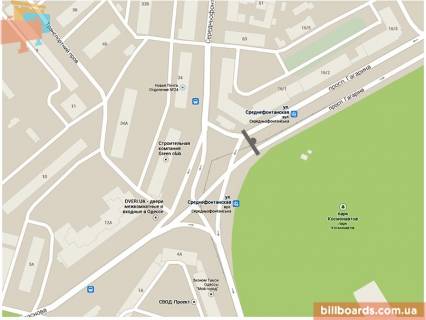 Призма A в Одессе Лесі Українки просп. (Гагаріна просп.). - Середньофонтанська пл., парк Космонавтів, в сторону Шевченка пр. - 125917 схема
