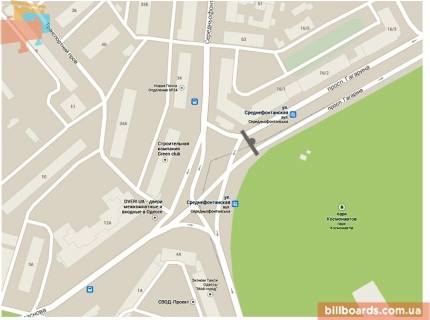 Призма A в Одессе Лесі Українки просп. (Гагаріна просп.). - Середньофонтанська пл., парк Космонавтів, в сторону Шевченка пр. - 125919 схема