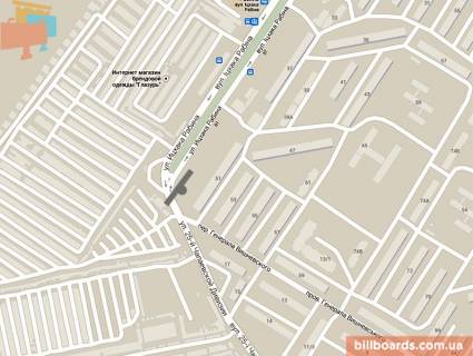 Билборд B в Одессе Рабіна вул. - Інглезі вул. (колиш. 25-Чапаєвської дивізії вул.), біля АЗС "Мавекс", лівий схема