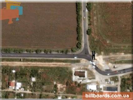 Билборд A в Одессе Траса Одеса-Чорноморськ, залізничний переїзд, с. Таїрове схема
