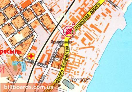Билборд  в Одессе Николаевская дорога, 185 / 7-я Пересыпская ул., из центра (флажок) схема