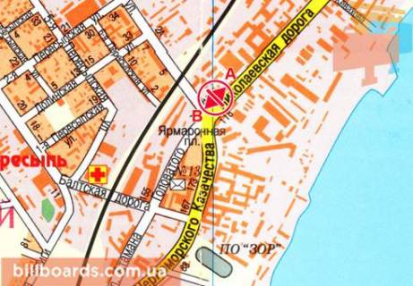 Билборд  в Одессе Николаевская дорога, 185 / 7-я Пересыпская ул., в центр (флажок) схема