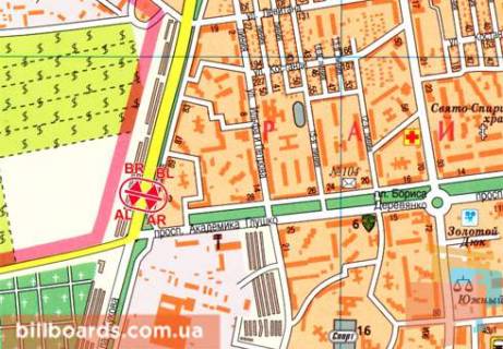 Билборд  в Одессе Небесной Сотни пр. (бывш. Жукова пр.), 91А, разделитель, в центр схема