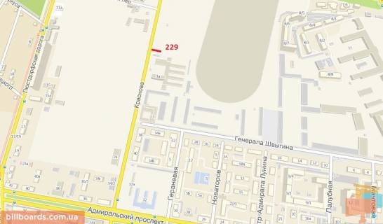 Билборд B в Одессе Краснова вул., 3 схема