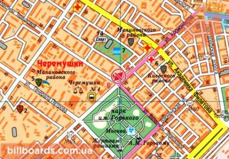 Призма  в Одессе Космонавтов ул., 28 / Героев Крут ул. (бывш. Терешковой ул.), возле парк Марка Твена (парк Горького), в сторону Петрова ул. - 80618 схема