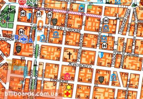 Ситилайт  в Одессе Строкатої Ніни вул. (Буніна)., 40, в сторону Александровского пр. схема