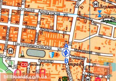 Scrolller, Scroll  in Odessa Leontovica st. (byvs. Belinskogo st.) / Pantelemonovskaa st.,3, vozle teatra im. Vodanogo, iz centra - 80163 scheme