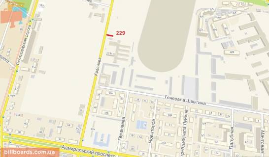 Билборд A в Одессе Краснова вул., 3 схема