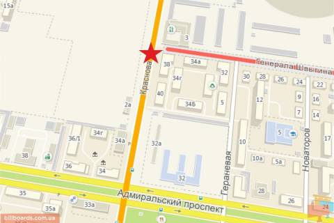 Призматрон, Призма B у Одесі Краснова ул., 2, напротив / Швыгина ул., 40 - 132731 схема