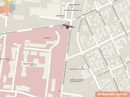 Білборд, Бігборд (Борд)  A у Одесі Віталія Нестеренка вул. (Академіка Воробйова). / Краснослободская вул., В сторону Грушевського вул. схема