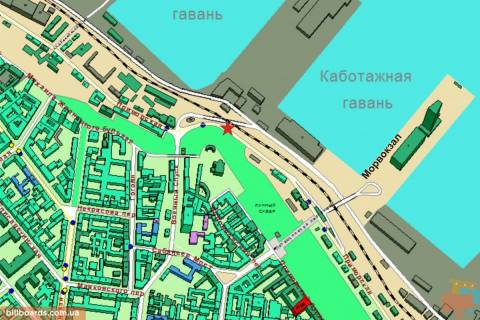 Билборд A в Одессе Приморская ул.  / Морвокзал, правая схема