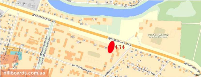 Білборд, Бігборд (Борд)   у Павлограді Днепровская ул., 24 / Можайская ул. схема