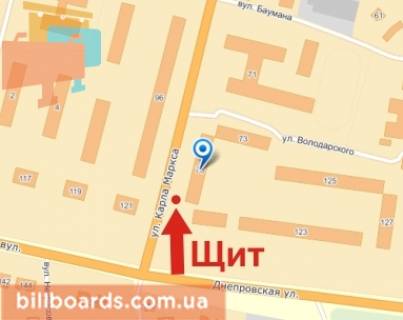 Билборд A в Павлограде Центральная ул. (бывш. К.Маркса ул.), 75 схема