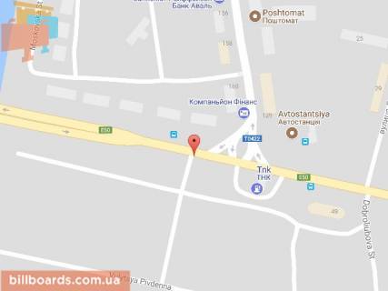 Билборд A в Павлограде, 6х3  вул. Дніпровська - вул.Полтавська, біля світлофора схема