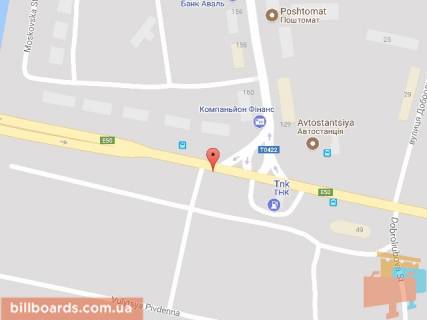 Билборд A в Павлограде, 6х3  вул. Дніпровська - вул.Полтавська, біля світлофора схема