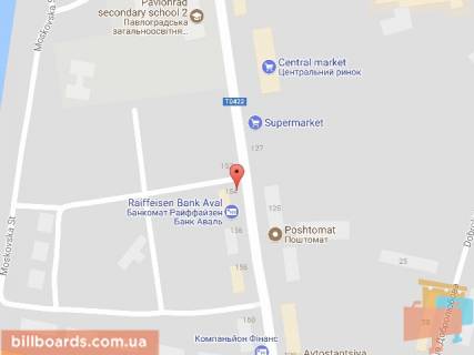 Билборд A в Павлограде, 6х3  вул.Полтавська, в районі д.154 схема