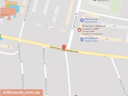Билборд B в Павлограде, 6х3  вул. Дніпровська - вул.Крилова, біля світлофора схема