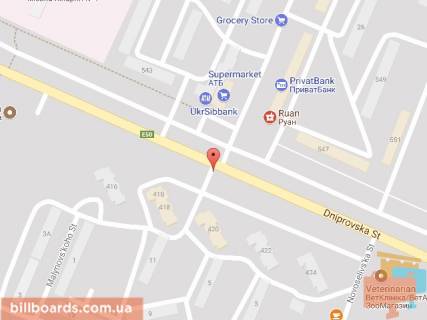 Билборд A в Павлограде, 6х3  вул. Дніпровська, в районі б.420, біля світлофора схема