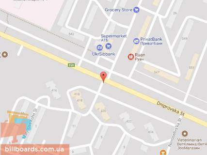 Билборд B в Павлограде, 6х3  вул. Дніпровська, в районі б.420, біля світлофора схема