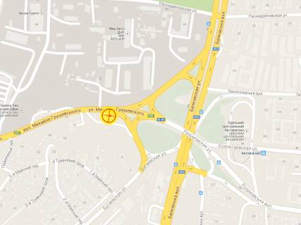 Билборд + в Одессе, 3x6  Грушевського вул., біля моста, (2), правий схема