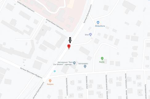 Билборд B в Хмельницком, 3х6  вул.Красовського (біля заправки "Shell") схема