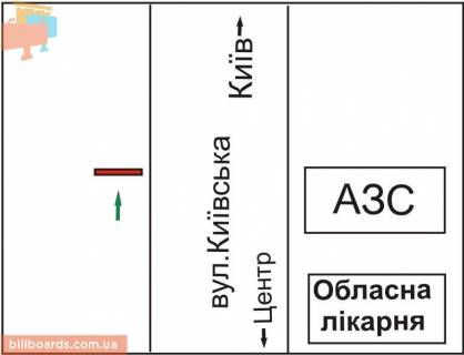 Билборд B в Ровно Київська вул., 84, недалеко схема