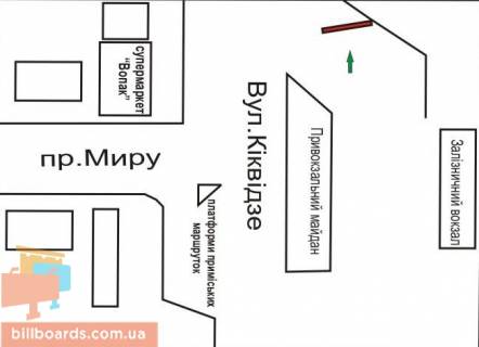 Призматрон, Призма A у Рівному Небесної Сотні вул. (Колиш. Кіквідзе вул.) / Привокзальна пл., Біля ж / д вокзалу, в центр - 154903 схема
