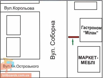 Билборд A в Ровно Соборна вул., 438 схема
