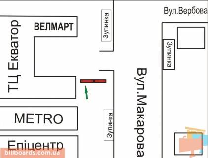 Білборд, Бігборд (Борд)  B у Рівному вул. Кулика і Гудачека (Макарова)., 23 схема