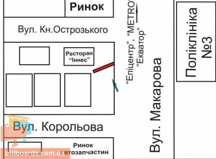 Билборд B в Ровно вул. Кулика і Гудачека (Макарова)., 38 схема