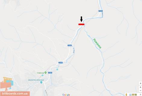 Билборд B в Славском Франка вул., Поворот на Рожанку схема