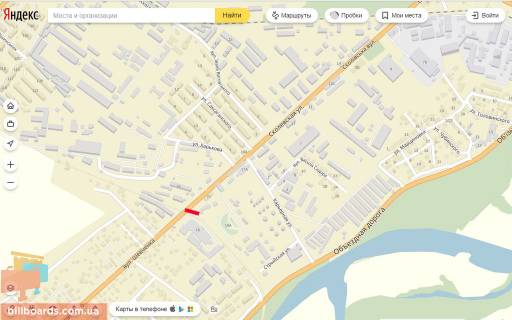 Билборд B в Стрые Сколівська вул., виїзд в бік Сколе схема