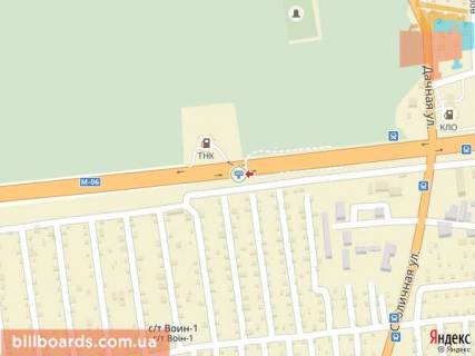 Билборд  в Киеве Житомирская трасса 20км - Стоянка - в напр. Житомира, 200м после остановки "Стоянка" схема