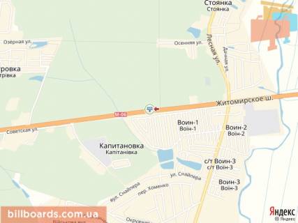 Билборд  в Киеве Житомирская трасса 22км 500м - Стоянка - в напр. Житомира схема