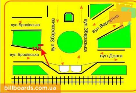 Ситилайт B в Тернополе Бродовская ул. / Крушельницкой ул. схема