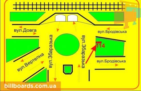 Ситилайт A в Тернополе Бродовская ул. / Крушельницкой ул. схема