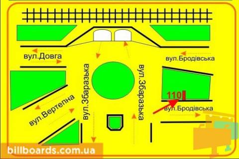 Ситилайт A в Тернополе Бродовская ул. / Крушельницкой ул. схема