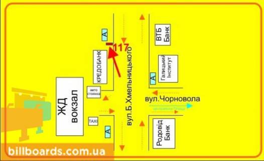 Сiтiлайт B у Тернополі Хмельницкого ул., 14, возле Кредобанка схема