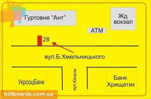Сiтiлайт A у Тернополі Хмельницкого ул., 40, в сторону Крушельницкой ул. схема