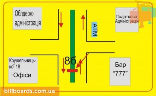 Сiтiлайт B у Тернополі Крушельницкой ул., 33, разделитель схема