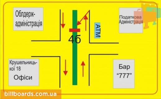 Ситилайт B в Тернополе Крушельницкой ул., 10, разделитель схема