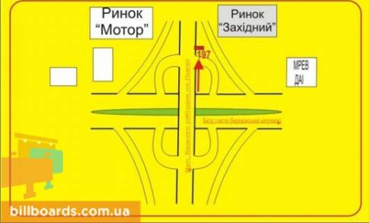 Билборд A в Тернополе Будного ул., 3, возле АЗС "Shell" схема