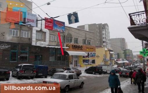 Білборд, Бігборд (Борд)  A у Тернополі Острожского ул., 14 / Шептицкого ул., фасад Фото 1