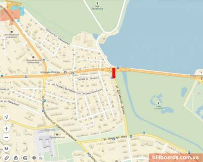 Билборд A в Тернополе Мазепи вул. - Дружби вул. схема